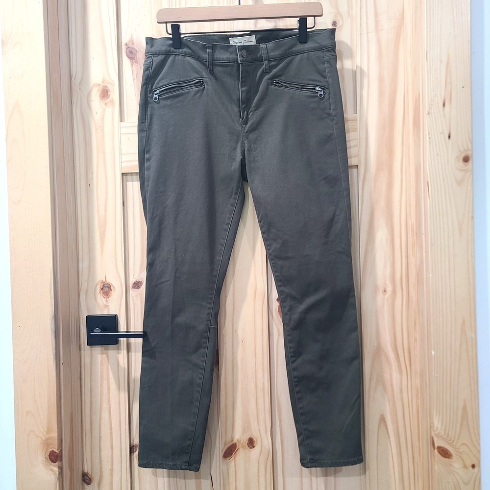 Gap True Skinny Green Zip Pockets Ankle Soft Jeans Womens Size 30